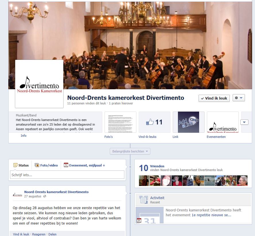 Facebookpagina van Divertimento